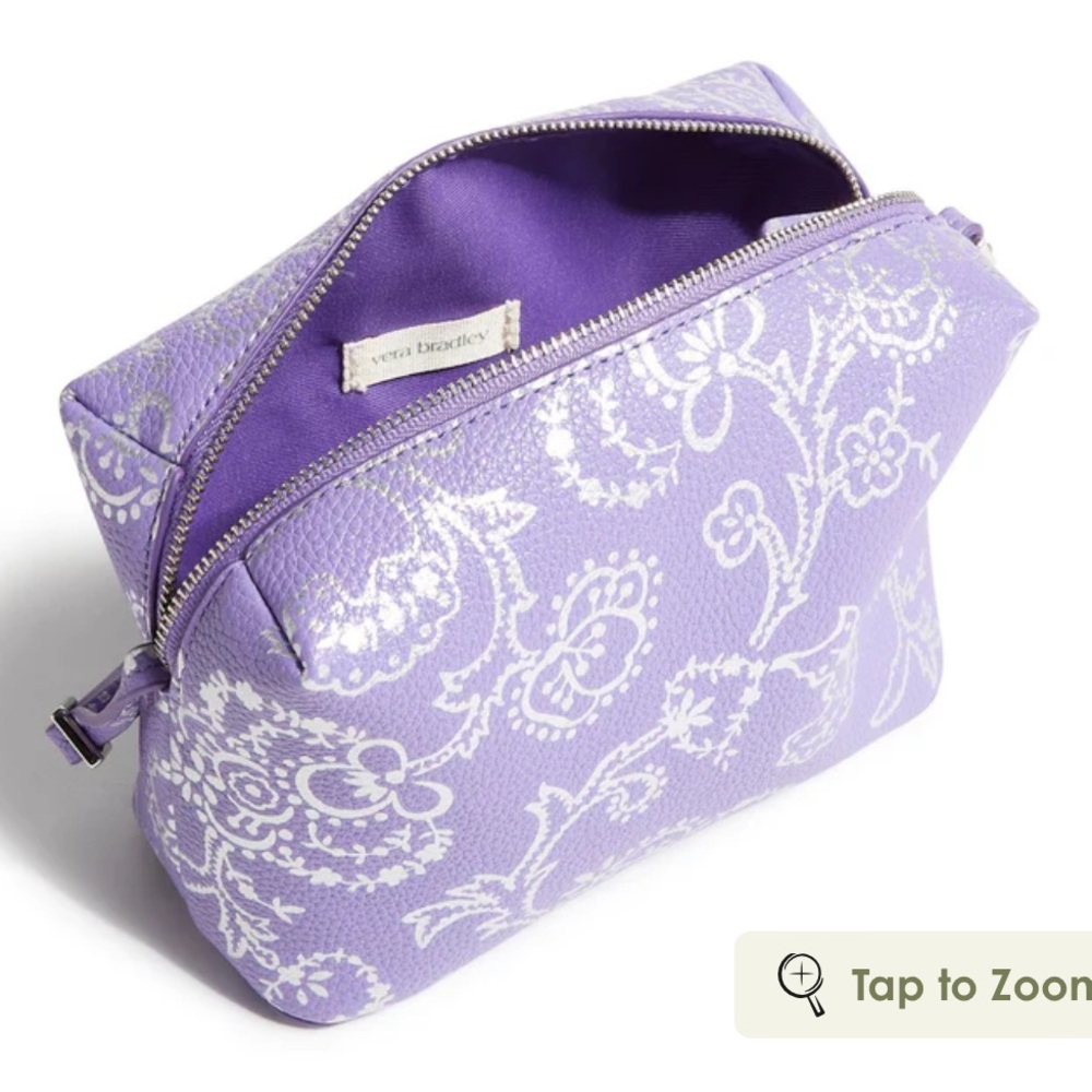 Vera Bradley Purple Faux Leather Camera Crossbody Bag